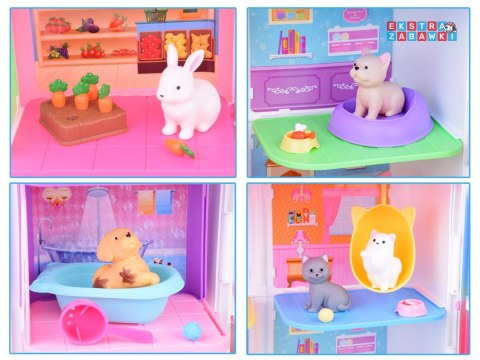 [ZA5420] Domek rozkładany dla zwierząt Pet house zestaw z figurkami akces
