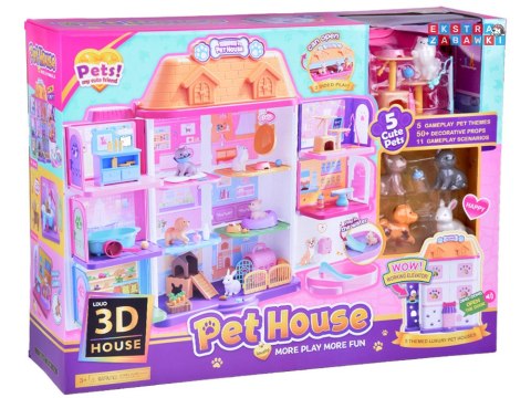 [ZA5420] Domek rozkładany dla zwierząt Pet house zestaw z figurkami akces