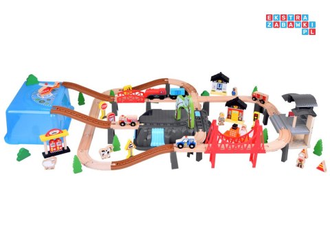 Drewniana Kolejka Klocki zbuduj Miasto Pociąg lokomotywa 100 elem ZA5380