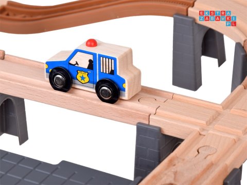 Drewniana Kolejka Klocki zbuduj Miasto Pociąg lokomotywa 100 elem ZA5380