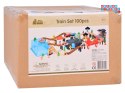 Drewniana Kolejka Klocki zbuduj Miasto Pociąg lokomotywa 100 elem ZA5380