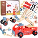 Drewniany Zestaw konstrukcyjny Klocki zbuduj Auto Wieże 129 ele ZA5381