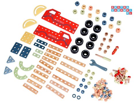 Drewniany Zestaw konstrukcyjny Klocki zbuduj Auto Wieże 129 ele ZA5381