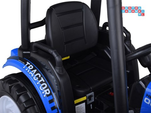 [PA0320] Duży traktor z przyczepą i łyżką na akumulator 2x200W 24V/7Ah Bluetooth wolny start - niebieski