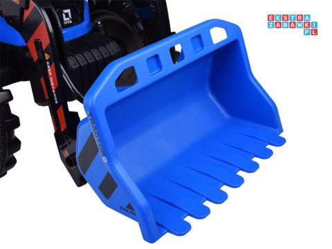 [PA0320] Duży traktor z przyczepą i łyżką na akumulator 2x200W 24V/7Ah Bluetooth wolny start - niebieski