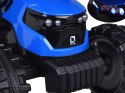 [PA0320] Duży traktor z przyczepą i łyżką na akumulator 2x200W 24V/7Ah Bluetooth wolny start - niebieski
