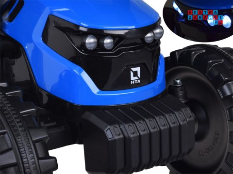 [PA0320] Duży traktor z przyczepą i łyżką na akumulator 2x200W 24V/7Ah Bluetooth wolny start - niebieski