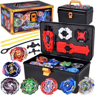 [ZA5462] Duży zestaw wyrzutnia 8 dysków bączków Gyro spinner walizka