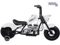 [PA0318] Motocykl Chopper na akumulator 24V/14Ah max 80kg manetka pompowane koła ekoskóra świecące cylindry - biały