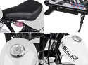 [PA0318] Motocykl Chopper na akumulator 24V/14Ah max 80kg manetka pompowane koła ekoskóra świecące cylindry - biały