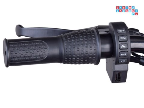 [PA0318] Motocykl Chopper na akumulator 24V/14Ah max 80kg manetka pompowane koła ekoskóra świecące cylindry - biały