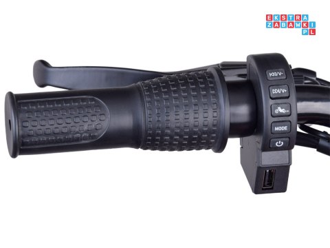 [PA0318] Motocykl Chopper na akumulator 24V/14Ah max 80kg manetka pompowane koła ekoskóra świecące cylindry - czerwony