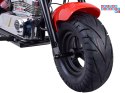 [PA0318] Motocykl Chopper na akumulator 24V/14Ah max 80kg manetka pompowane koła ekoskóra świecące cylindry - czerwony