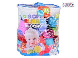 [ZA5367] Gumowe kolorowe miękkie klocki 36 el. pierwsze klocki dla dziecka