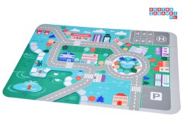 [ZA5373] Pastelowy zestaw klocki drewniane miasteczko mata puzzle 115 el.