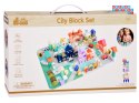 Pastelowy Zestaw Klocki drewniane Miasteczko + Mata puzzle 115 ele ZA5373