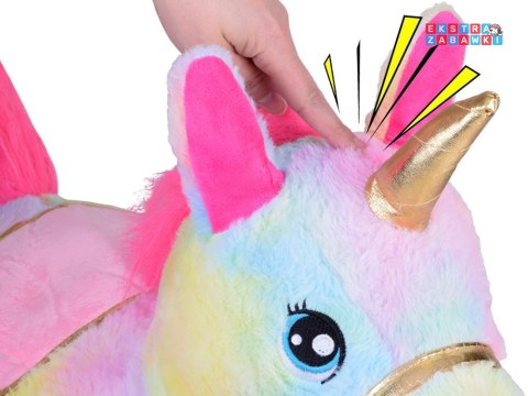 [ZA5444] Pompowany konik kucyk skoczek tęczowy jednorożec pluszowy pompka