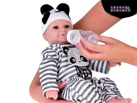[ZA5358] Urocza miękka lalka chłopiec 45cm jak żywa ubrana kombinezon panda