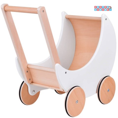 [ZA5484] Uroczy drewniany wózek retro dla lalek pchacz dla dzieci