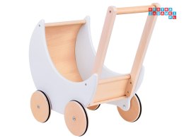 [ZA5484] Uroczy drewniany wózek retro dla lalek pchacz dla dzieci