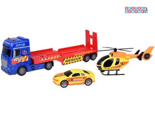 [ZA5409] Zestaw ratunkowy ciężarówka helikopter auto efekt dźwięk światło