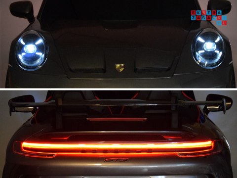 [PA0335] Porsche 911 GT3 dwuosobowe lakierowane na akumulator 2x180W 24V/10Ah z panelem dotykowym silniki bezszczotkowe - czarny