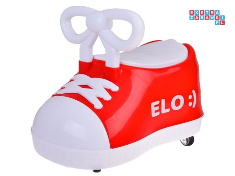 Czerwony trampek ELO :) jeździk but Super-obrotowy muzyka