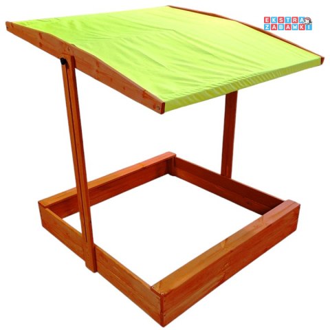 [SP0838] Drewniana piaskownica 120x120cm z daszkiem zamykana