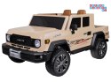 [PA0329] Duże auto Pickup dwuosobowe na akumulator 4x100W 24V/8Ah z paką - beżowy