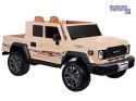 [PA0329] Duże auto Pickup dwuosobowe na akumulator 4x100W 24V/8Ah z paką - beżowy