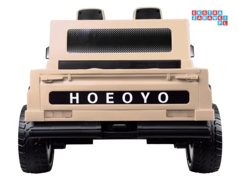 [PA0329] Duże auto Pickup dwuosobowe na akumulator 4x100W 24V/8Ah z paką - beżowy