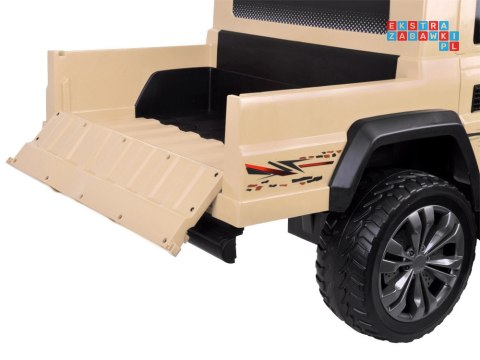 [PA0329] Duże auto Pickup dwuosobowe na akumulator 4x100W 24V/8Ah z paką - beżowy
