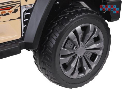 [PA0329] Duże auto Pickup dwuosobowe na akumulator 4x100W 24V/8Ah z paką - beżowy