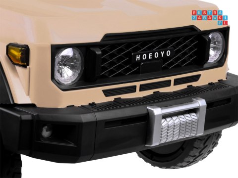 [PA0329] Duże auto Pickup dwuosobowe na akumulator 4x100W 24V/8Ah z paką - beżowy