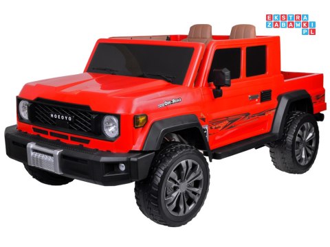 [PA0329] Duże auto Pickup dwuosobowe na akumulator 4x100W 24V/8Ah z paką - czerwony