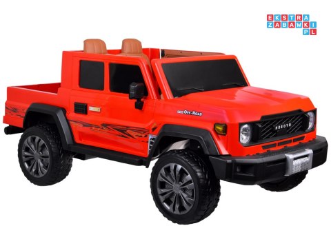 [PA0329] Duże auto Pickup dwuosobowe na akumulator 4x100W 24V/8Ah z paką - czerwony