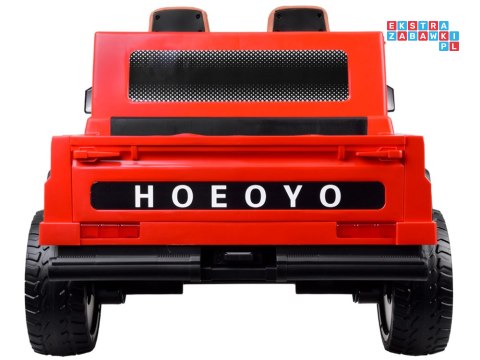 [PA0329] Duże auto Pickup dwuosobowe na akumulator 4x100W 24V/8Ah z paką - czerwony
