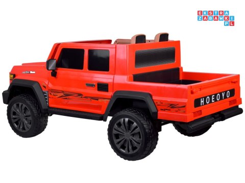 [PA0329] Duże auto Pickup dwuosobowe na akumulator 4x100W 24V/8Ah z paką - czerwony