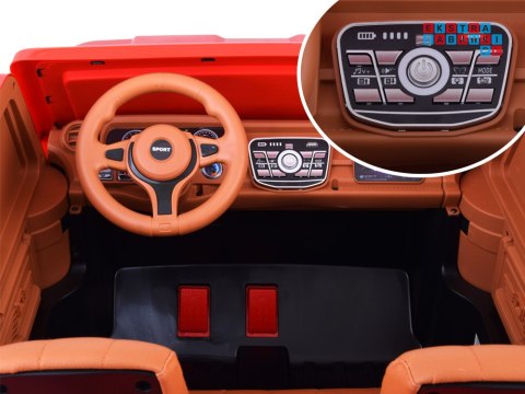 [PA0329] Duże auto Pickup dwuosobowe na akumulator 4x100W 24V/8Ah z paką - czerwony