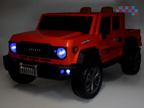 [PA0329] Duże auto Pickup dwuosobowe na akumulator 4x100W 24V/8Ah z paką - czerwony