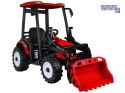 [PA0320] Duży traktor z przyczepą i łyżką na akumulator 2x200W 24V/7Ah Bluetooth wolny start - czerwony