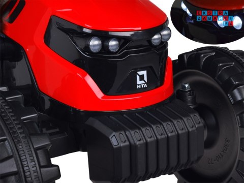 [PA0320] Duży traktor z przyczepą i łyżką na akumulator 2x200W 24V/7Ah Bluetooth wolny start - czerwony