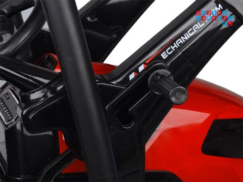 [PA0320] Duży traktor z przyczepą i łyżką na akumulator 2x200W 24V/7Ah Bluetooth wolny start - czerwony