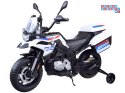 [PA0324] Duży motocykl BMW F850 GS na akumulator 12V/7Ah EVA panel muzyczny sakwy - biały