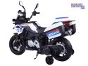 [PA0324] Duży motocykl BMW F850 GS na akumulator 12V/7Ah EVA panel muzyczny sakwy - biały