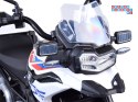[PA0324] Duży motocykl BMW F850 GS na akumulator 12V/7Ah EVA panel muzyczny sakwy - biały