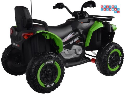[PA0328] Duży quad na akumulator 4x4 12V/10Ah dla dziecka pilot bluetooth EVA - zielony