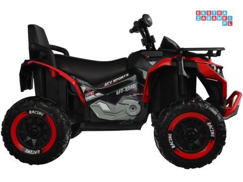 [PA0328] Duży quad na akumulator 4x4 12V/10Ah dla dziecka pilot bluetooth EVA - czerwony