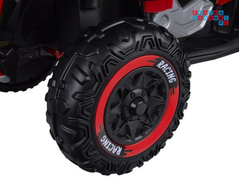[PA0328] Duży quad na akumulator 4x4 12V/10Ah dla dziecka pilot bluetooth EVA - czerwony