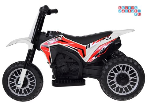 [PA0334] Motorek trójkołowy cross na akumulator 1x30W 6V/4.5Ah z panelem muzycznym - biały